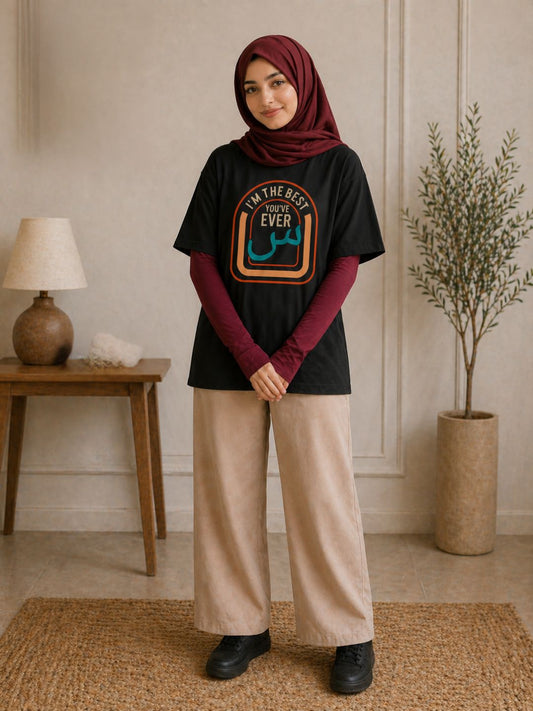 Modest I’m The Best Black T-shirt for Women