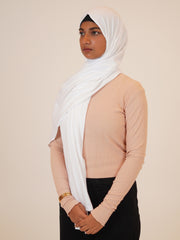 White Solid Viscose Jersey Hijab
