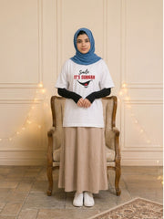 Modest Smile It’s Sunnah White T-Shirt for Women