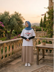 Modest Smile It’s Sunnah White T-Shirt for Women