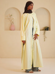 Modest Front Open Solid Shirt Dress