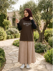 Alhamdulillah Modest Brown T-Shirt for Women