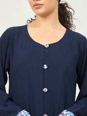 Front Open Abaya/Burqa with White Georgette Hijab