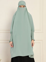 Sea Green Solid Full Free Size Prayer Khimar