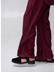 Maroon Solid Farsi Kurta Pants Set for Men