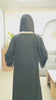 2 Piece Embroidery Shrug Set Abaya with Georgette Black Hijab