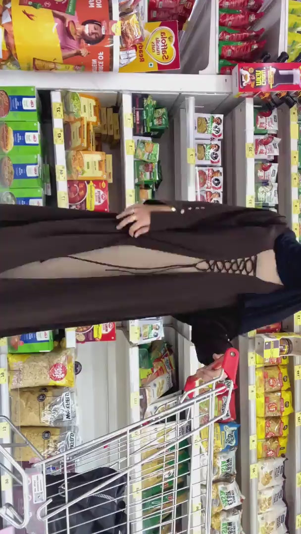 Shrug Abaya with White Georgette Hijab