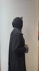 Front-Open Black Abaya with Black Georgette Hijab
