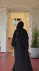 2 Pieces Embroidered Shrug Set Abaya with Black Scarf