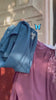 Sky Blue Chikan Hand Embroidered Irani Kaftan Abaya with Black Georgette Hijab