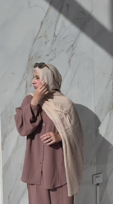 Rust Solid Loose Fit Co-ord Set/Matching Set