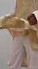 Hand-Embroidered Cotton Linen Cream Kurta with White Pyjama Set